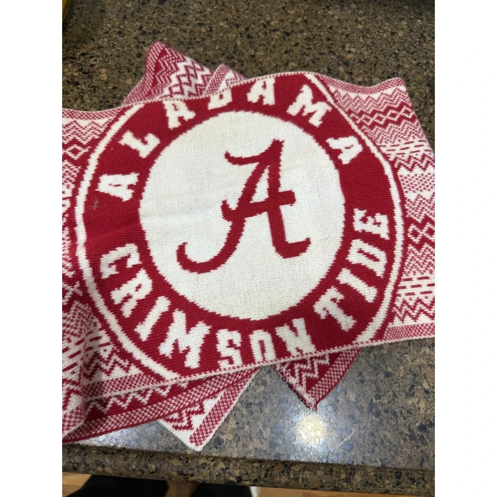 Alabama Crimson Tide Knit Scarf NCAA Forever‎ Collectibles Red White